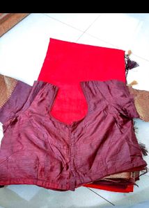 Red silk sarees with tailour stiched blouse