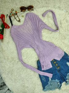 Lightweight Lilac Knit Cardigan