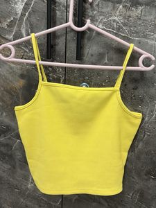 Bright Yellow Ribbed Cami Top