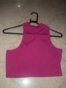 Ribbed Pink Crop Top