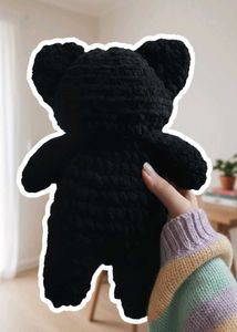 black cat cuddle plushie