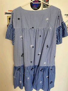 Marks &amp; Spencer Blue Striped Dress