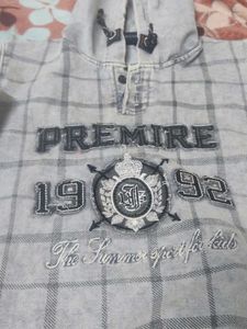 Boys grey Plaid Hoodie