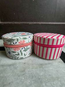 Cute Round Jewelry/Accessory Cases (Set of 2)
