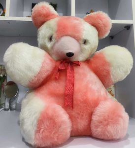 Cute Pink and White Teddy Bear with Red Now