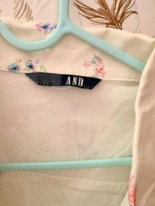 AND Floral White Denim Jacket