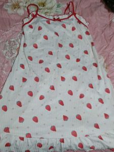 Cute Strawberry Print Nightgown