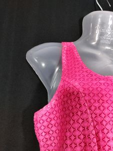 Paper Doll Pink With White Faded Double Shaded Sleeveless Dress (Women)