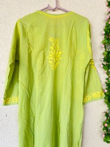 Lime Green Chikankari Kurta