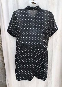 Black Polka Dot Button-Down jumper