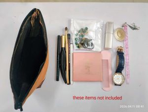 Zipper Pouch for Makeup/Stationary - Raw Silk Zari