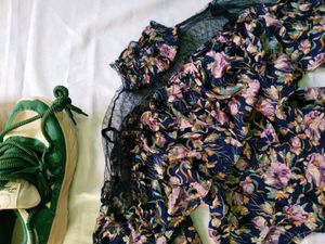 Chic Floral Mesh Top