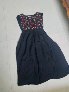 Embroidered Black Ethnic Gown