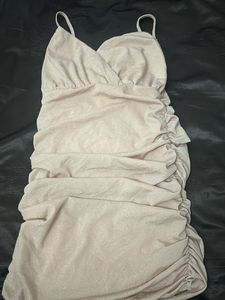 Shimmery Ruched Bodycon Dress