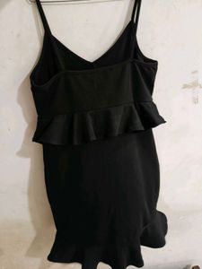 Chic Black Ruffled Mini Dress