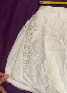 ZARA White Lace Trimmed bubble Skirt