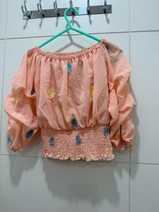 Charming Peach Ruffled Top