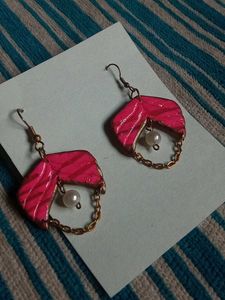 Pink Pearl Drop Earrings