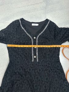 Elegant Black Lace V-Neck Dress