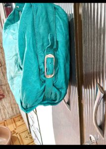 Teal Leather Shoulder Bag