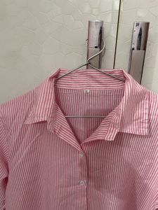 Pink Striped Long Sleeve Shirt
