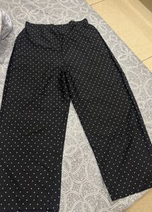 Stylish Black Polka Dot Top and Bottom Set