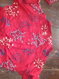 Red Printed Kurta