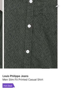 Louis Philippe  Premium Casual Print Shirt (Olive)
