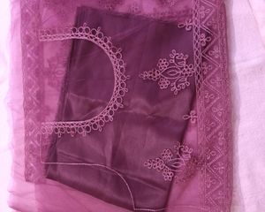 Net Blouse Piece With Satin Lining