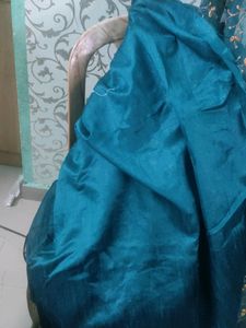 Peacock Green Embroidered Saree