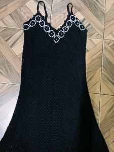 CROCHET DRESS WITH BEAD WORK