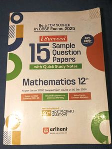 Arihant Math 12th Sample Papers for CBSE 2025