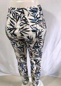 Italian Brand Leaf Print Drawstring Pant Free Size