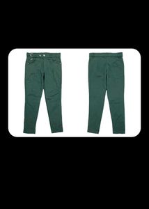 Green Slim Fit Belted Track Pant