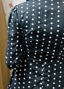 Polka Dot Short Dress with full sleeves