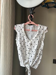 Polka Shirt With Knot