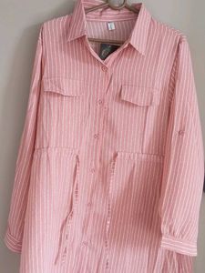 Chic Striped Button-Down Tunic NEW