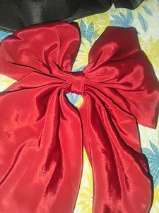 Elegant Red Bow Hair Clip