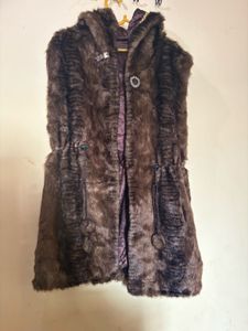 Faux Fur Brown Sleeveless Coat