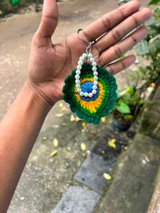 Handmade Peacock Feather Keychain