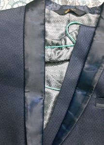 2 pc set Men's Navy Blue Blazer with vest