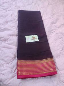 Premium crepe silk saree with tanjore clutch