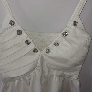 White satin Ruched Camisole Top🪞✨️
