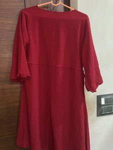 Red tunic dress for women
