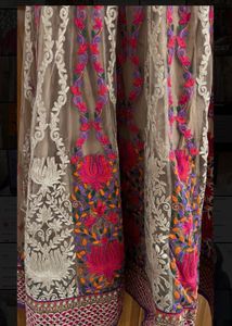 Embroidered Net Kurta Set