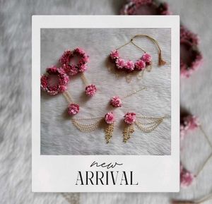 Baby Pink Floral Jewellery Set for Women