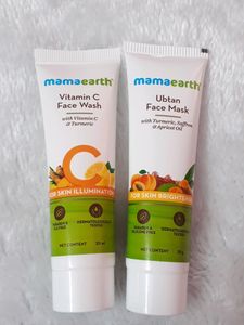 MAMAEARTH VITAMIN C FACE WASH AND FAC