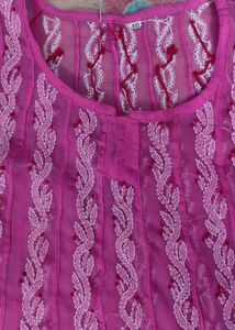 Elegant Pink Chikankari Kurta