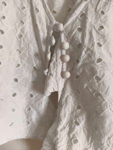 White Eyelet Crop Top with Tie