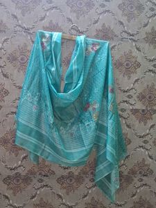 Beautiful Teal Floral Dupatta   of 1